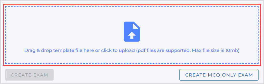 The large file upload area is highlighted.